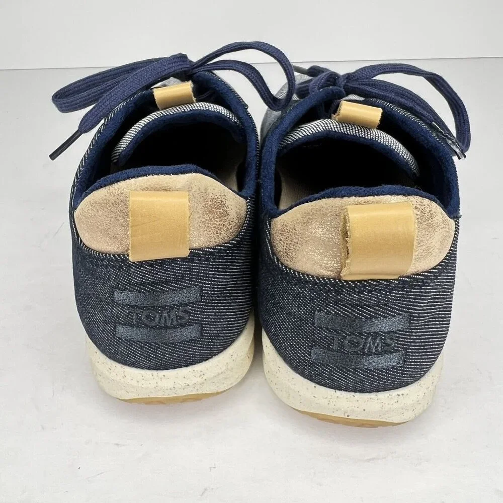 TOMS Cabrillo Women’s Size 8.5 Comfortable Blue on Blue Casual Lace-Up Shoes